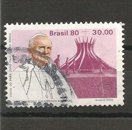 Francobolli brasile papa - francobolli,
